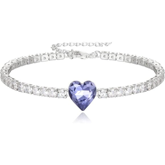 Women's Blue Dainty Trendy Adjustable Tennis Slide Bracelets Jewelry Gift - Picture 1 of 7